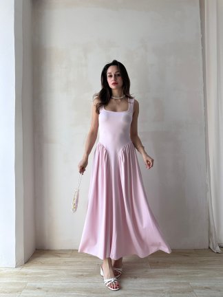 VENTUR Maxi Elbise 6347 - Pudra - 2