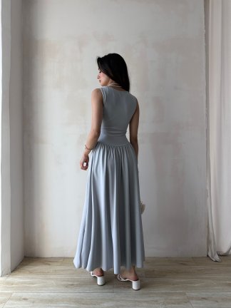 VENTUR Maxi Elbise 6347 - Gri - 3