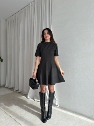 VERANKA Elbise 5648 - Antrasit - 2