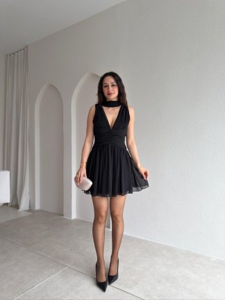 VİCTORİA Mini Elbise 0922 - Siyah - 2