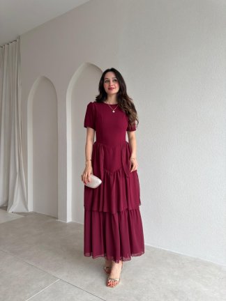 VİLLEROY Midi Elbise 1700 - Bordo - 2