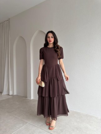 VİLLEROY Midi Elbise 1700 - Acı Kahve - 2