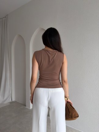 VİSTA Broş Detaylı Bluz 5451 - Vizon - 2