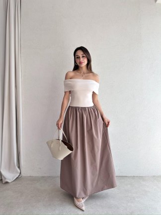 VOLTER Maxi Elbise 8488 - Krem - 2