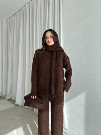 WALNUT Buklet Kumaş Takım 8672 - Acı Kahve 