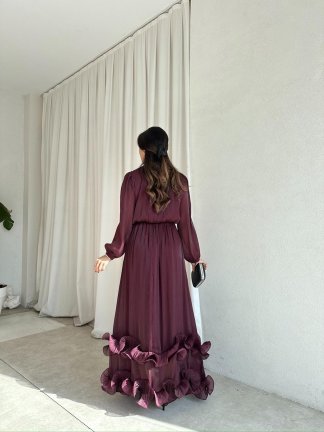 WANDA Maxi Elbise 8717 - Bordo - 2