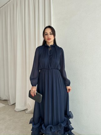 WANDA Maxi Elbise 8717 - Lacivert - 3