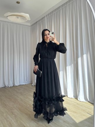 WANDA Maxi Elbise 8717 - Siyah - 3