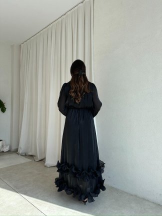 WANDA Maxi Elbise 8717 - Siyah - 4