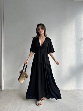 WAVERLY Maxi Elbise 1411 - Siyah - 2