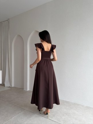 WAYNE Maxi Elbise 5784 - Acı Kahve - 3