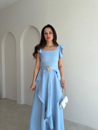 WAYNE Maxi Elbise 5784 - Bebe Mavi - 2