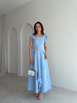 WAYNE Maxi Elbise 5784 - Bebe Mavi 