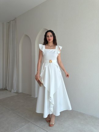 WAYNE Maxi Elbise 5784 - Beyaz - 1