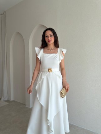 WAYNE Maxi Elbise 5784 - Beyaz - 2