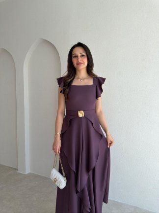 WAYNE Maxi Elbise 5784 - Mor - 2