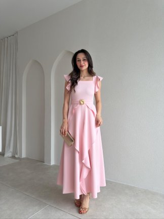 WAYNE Maxi Elbise 5784 - Pudra 