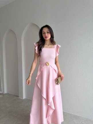 WAYNE Maxi Elbise 5784 - Pudra - 2