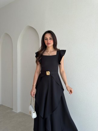 WAYNE Maxi Elbise 5784 - Siyah - 2