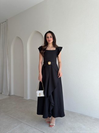 WAYNE Maxi Elbise 5784 - Siyah - 1