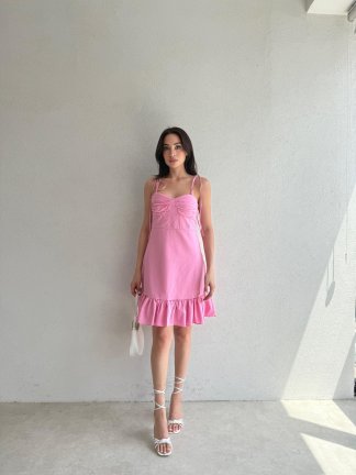 WESTON Mini Elbise 4903 - Pembe - 3