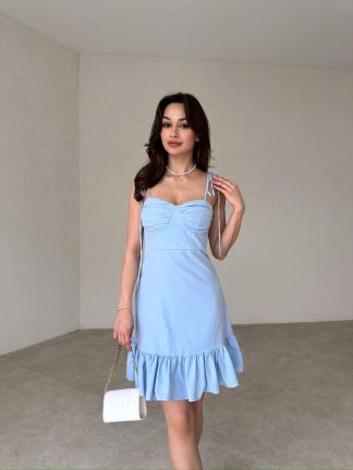 WESTON Mini Elbise 4903 - Mavi 