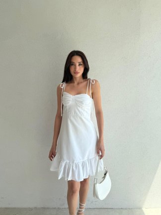 WESTON Mini Elbise 4903 - Beyaz - 2