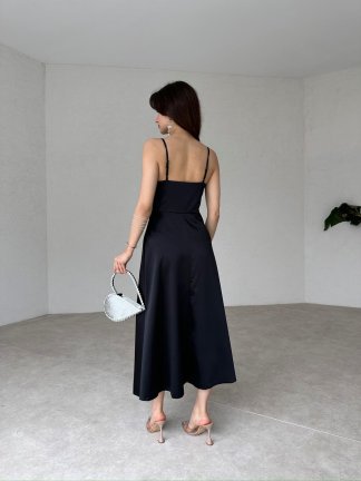 WEXLER Midi Elbise 9046 - Siyah - 3