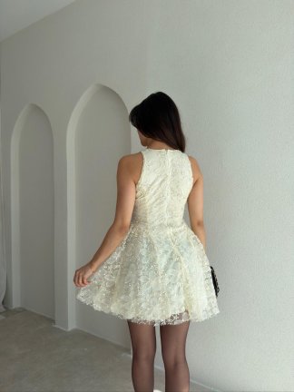 WİLBUR Mini Elbise 1024 - Krem - 3