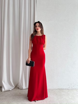 WİND Maxi Elbise 7401 - Kırmızı - 3