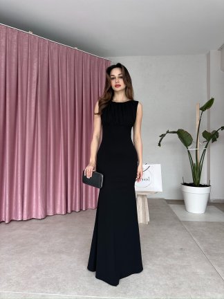 WİND Maxi Elbise 7401 - Siyah - 3