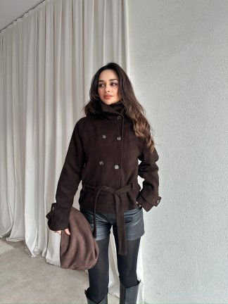 WOLDE Kuşaklı Ceket 8784 - Acı Kahve 