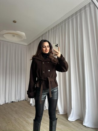 WOLDE Kuşaklı Ceket 8784 - Acı Kahve - 2