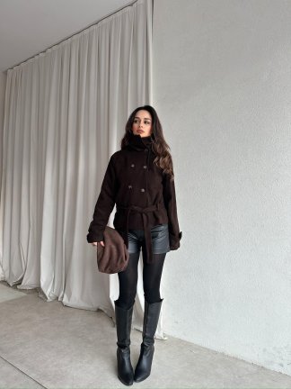 WOLDE Kuşaklı Ceket 8784 - Acı Kahve - 3