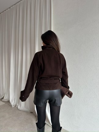 WOLDE Kuşaklı Ceket 8784 - Acı Kahve - 4