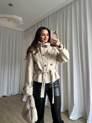 WOLDE Kuşaklı Ceket 8784 - Bej - 2