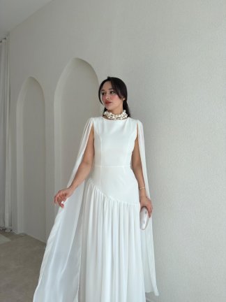 WONKA Maxi Elbise 8486 - Beyaz - 1