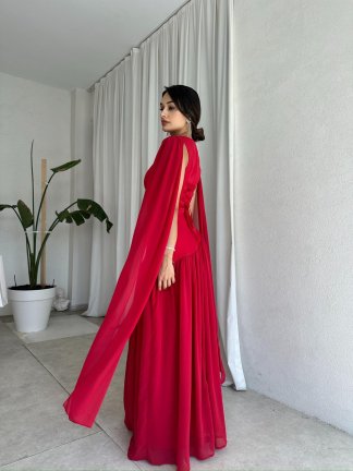WONKA Maxi Elbise 8486 - Kırmızı - 3