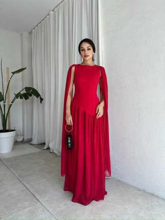 WONKA Maxi Elbise 8486 - Kırmızı - 2