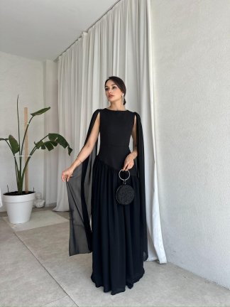 WONKA Maxi Elbise 8486 - Siyah 