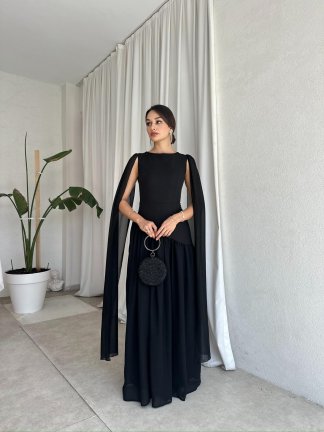 WONKA Maxi Elbise 8486 - Siyah - 4