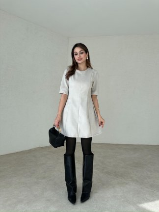 YULİANA Mini Elbise 3560 - Bej - 2