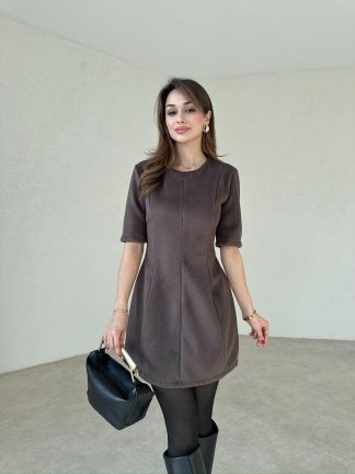 YULİANA Mini Elbise 3560 - Acı Kahve - 3