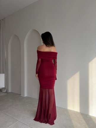 YUMİ Elbise 7145 - Bordo - 3