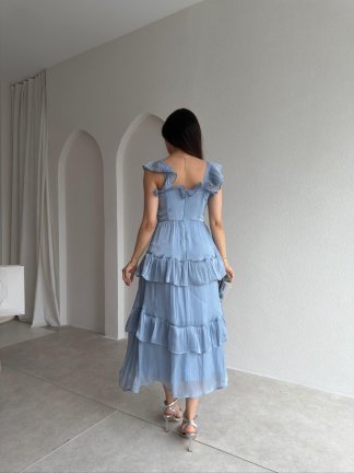 YVONNE Midi Elbise 7546 - Bebe Mavisi - 3