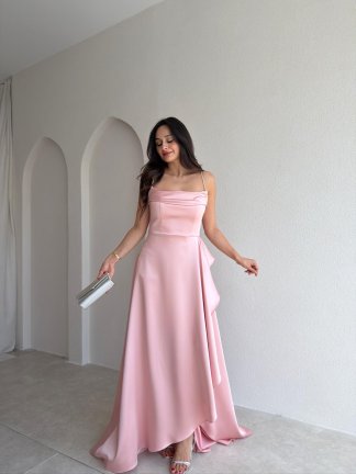 ZADİE Maxi Elbise 9632 - Pudra - 2