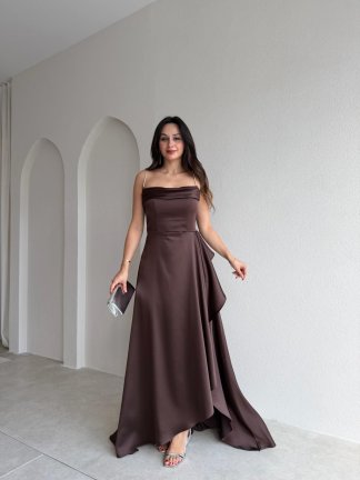 ZADİE Maxi Elbise 9632 - Acı Kahve 
