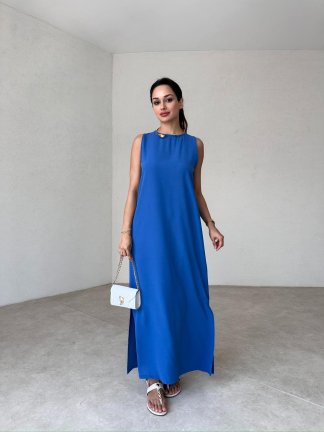 ZARİNSA Maxi Elbise 4679 - Mavi - 2