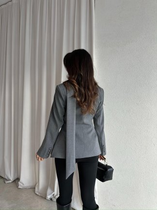 ZEGNA Şallı Ceket 8370 - Gri - 3