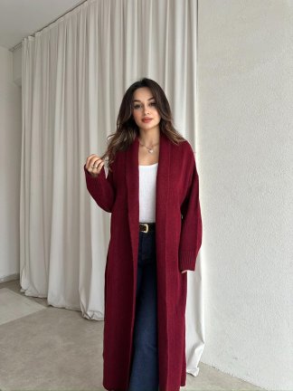 ZEON Hırka 8431 - Bordo - 2